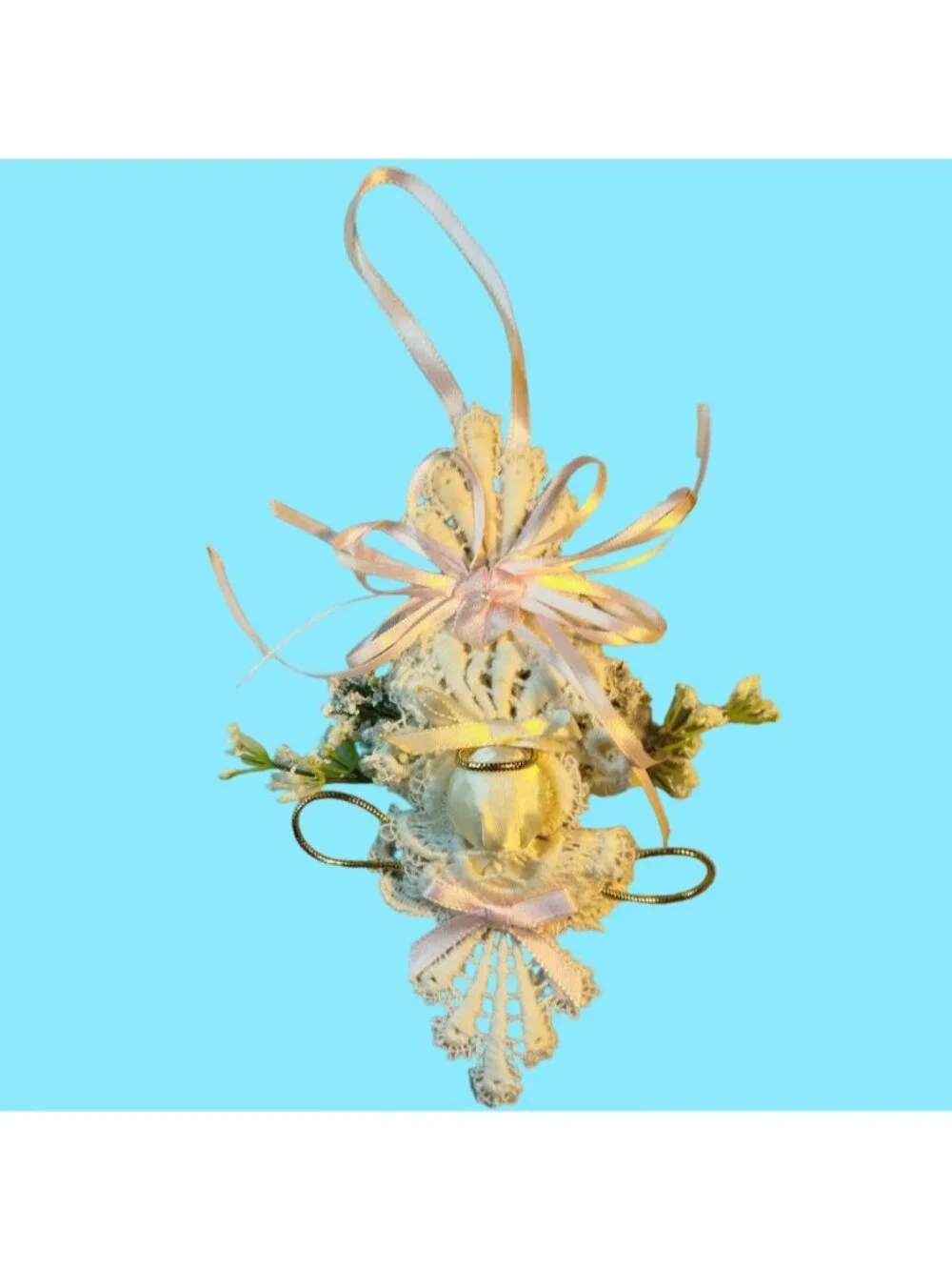 Lace Angel Christmas Ornament Pin Brooch handmade